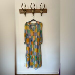 Anthropologie chiffon patchwork dress, brand new, never worn!